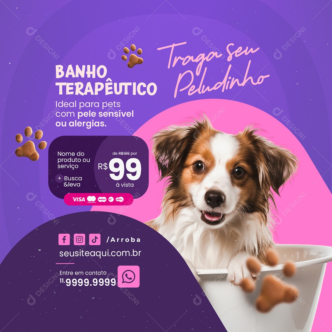 Petshop Traga seu Peludinho Social Media PSD Editável