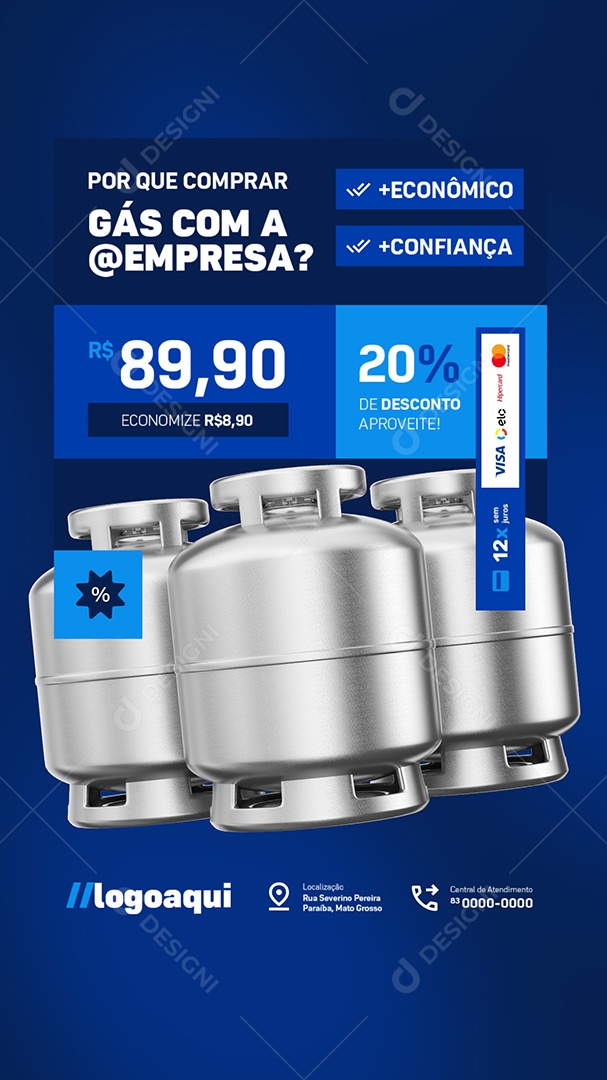 Story Distribuidora de Gás e Água Economize Social Media PSD Editável