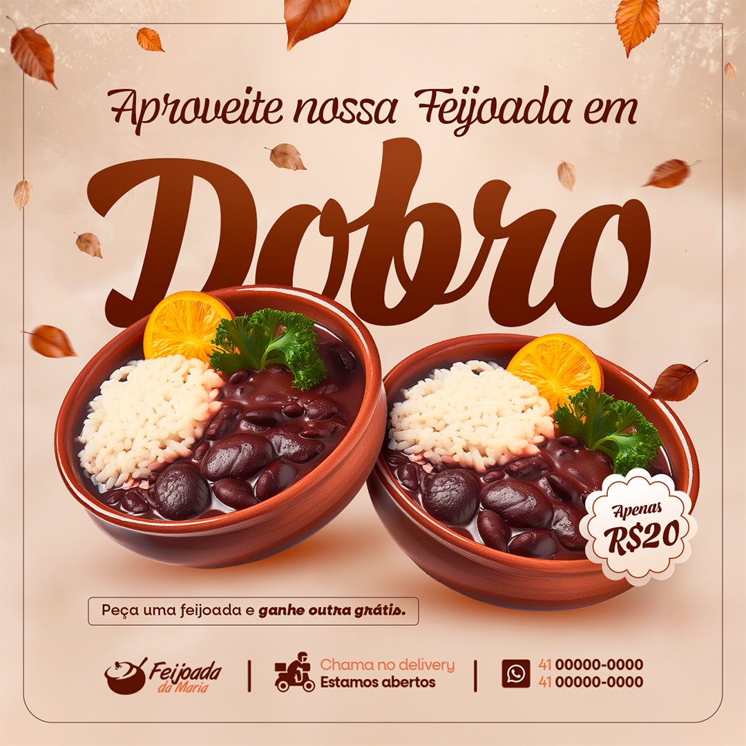 Motion Feijoada em Dobro Social Media After Effects Editável