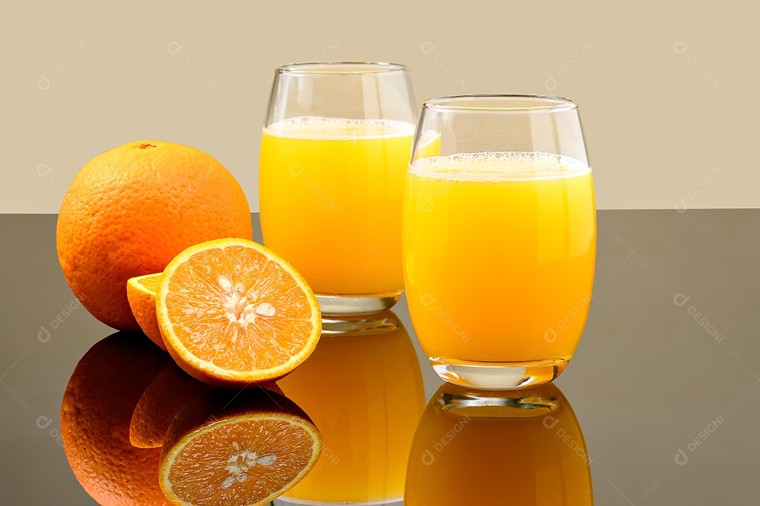 Two glasses of orange juice