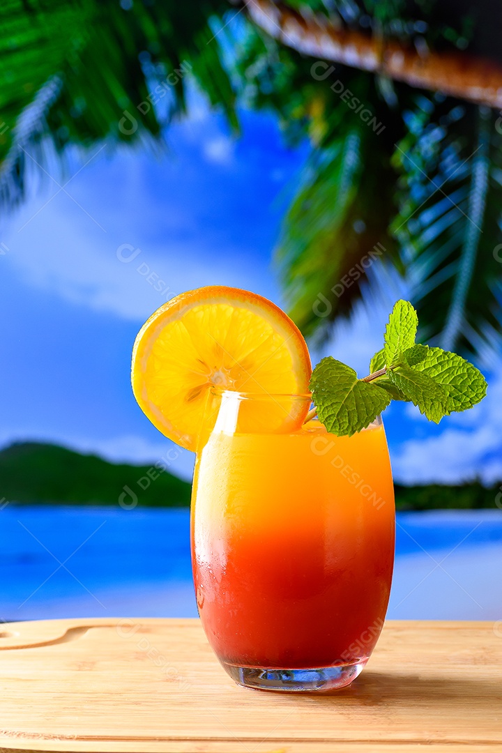 Tropical passion fruit cocktail