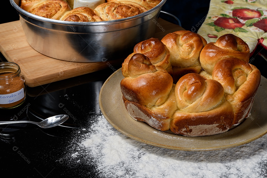 Delicious homemade threaded bread