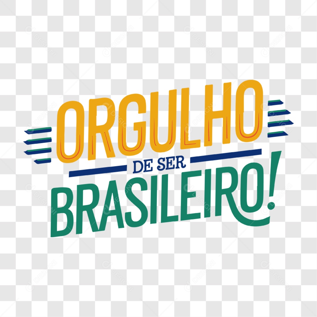 Lettering 7 de Setembro Orgulho de Ser Brasileiro EPS + PNG