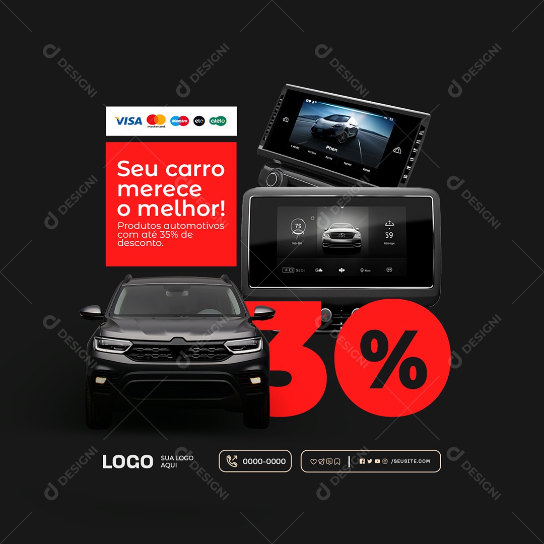 Promoção Produtos Automotivos Seu Carro Merece o Melhor Social Media PSD Editável