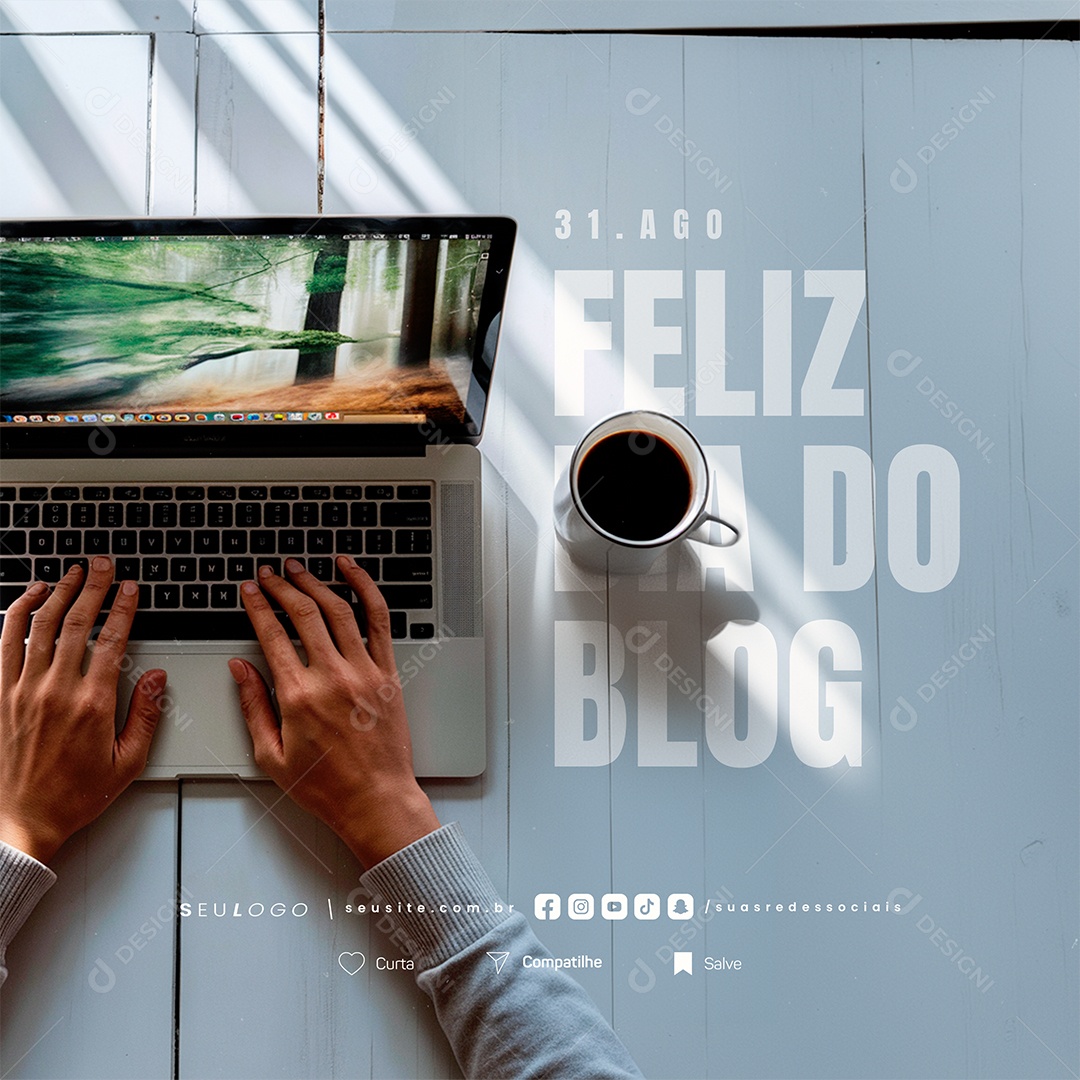 Happy Day of Blog August 31 Social Media PSD Editable