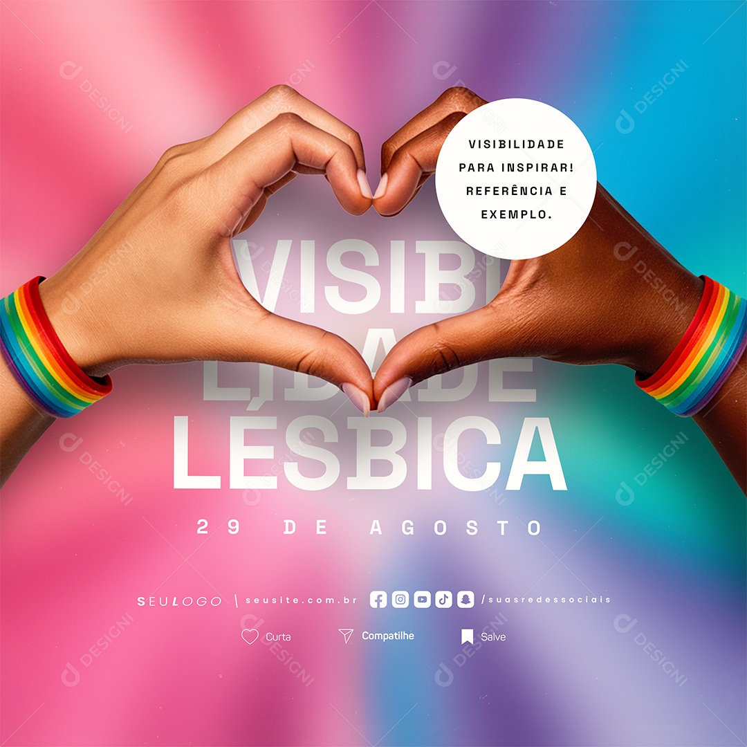 Dia Da Visibilidade Lésbica 29 de Agosto Social Media PSD Editável