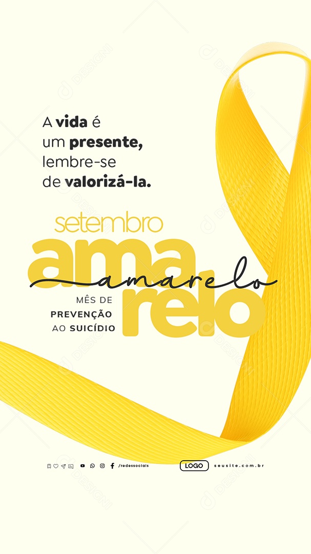 Story Setembro Amarelo A Vida é um Presente Social Media PSD Editável