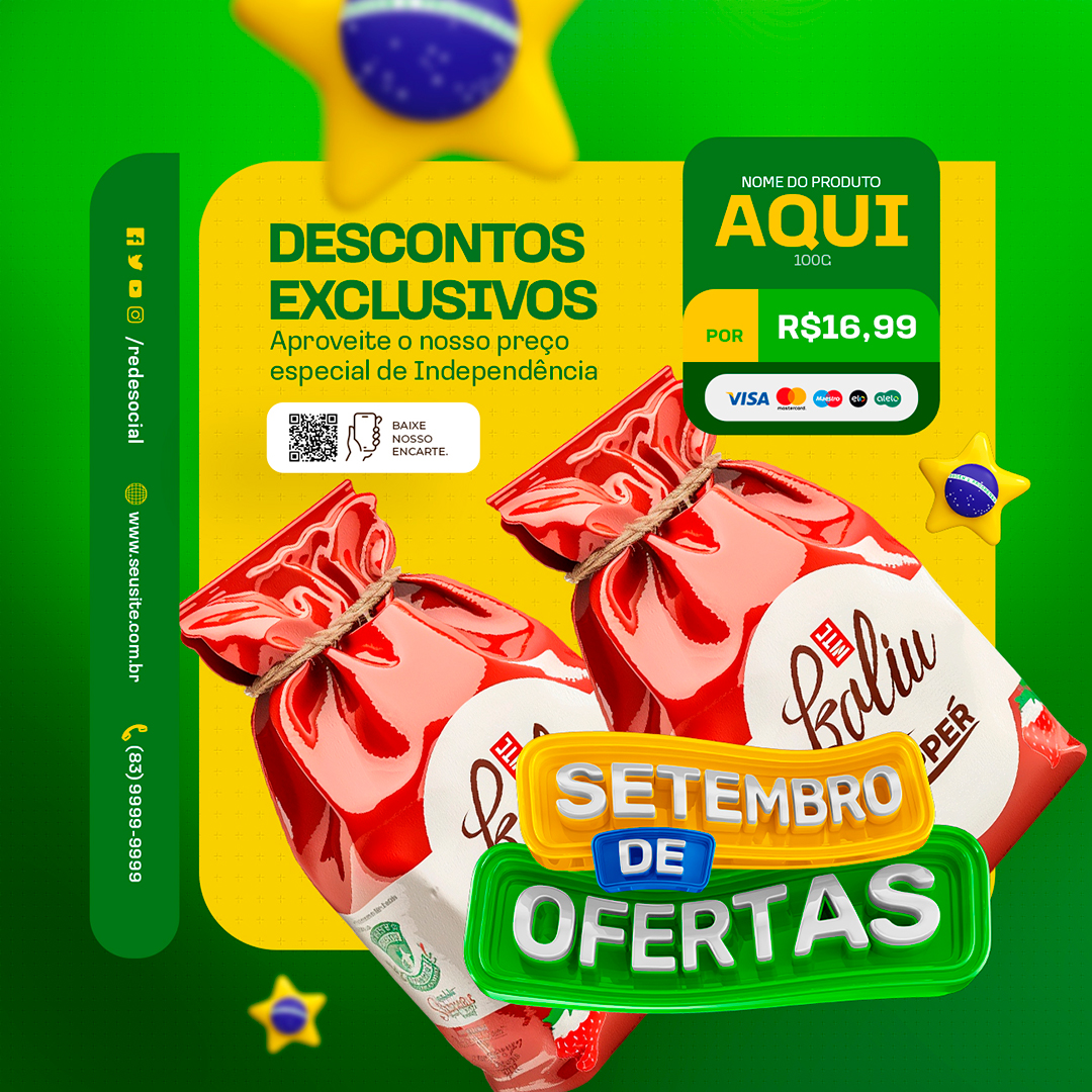 Motion Setembro de Ofertas Supermercado Descontos Exclusivos After Effects Editável