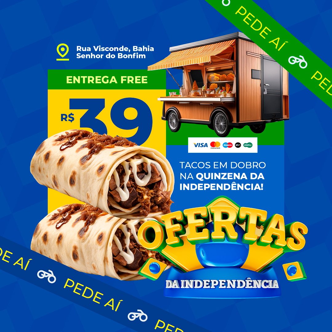 Motion Ofertas da Independência Lanche Tacos em Dobro After Effects Editável