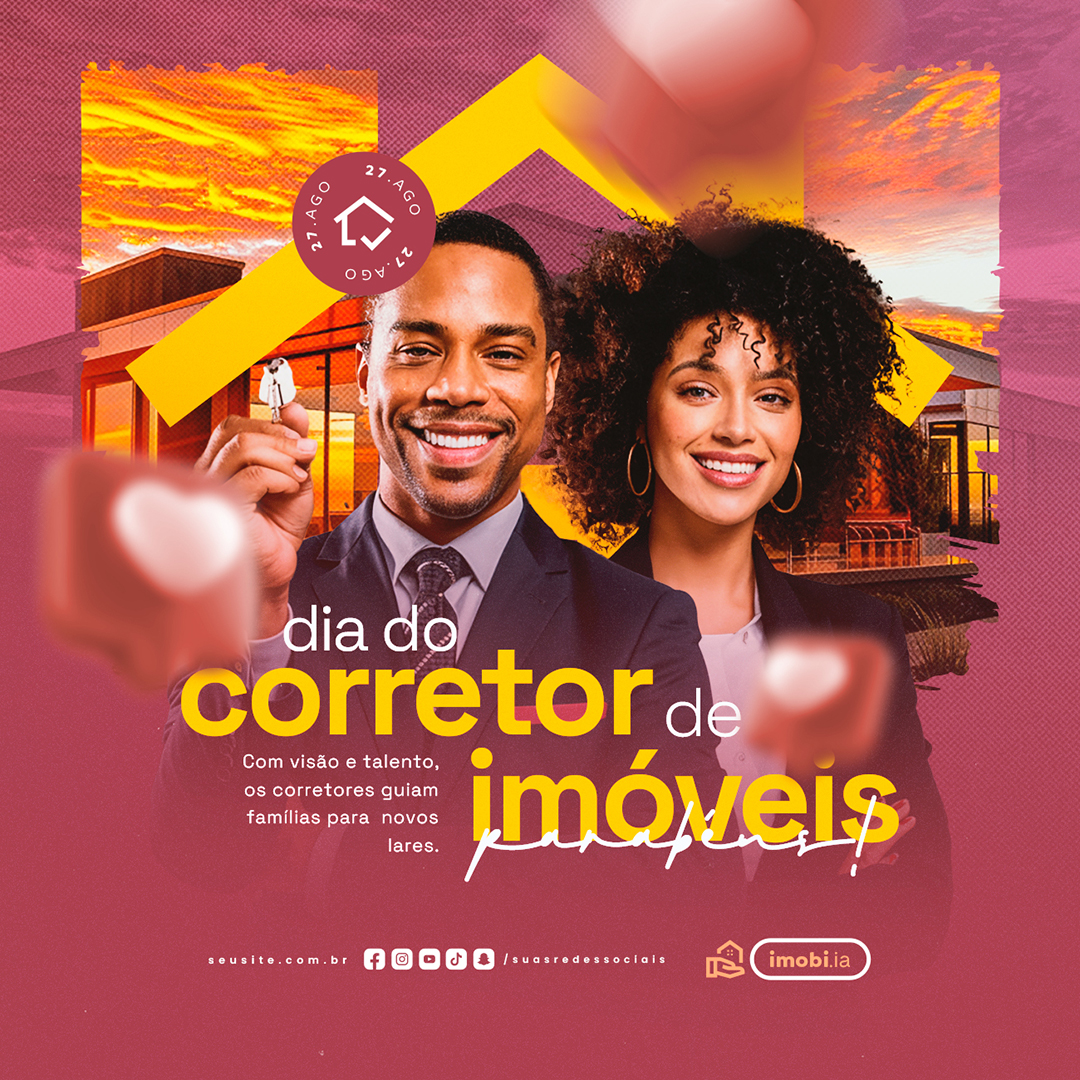 Motion Dia do Corretor de Imóveis 27 de Agosto Com Visão e Talento After Effects Editável