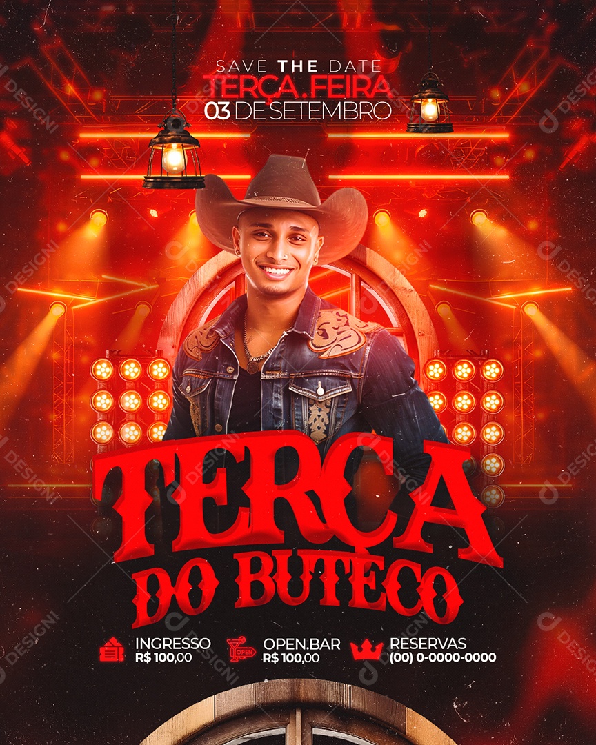 Flyer Terça do Buteco Social Media PSD Editável