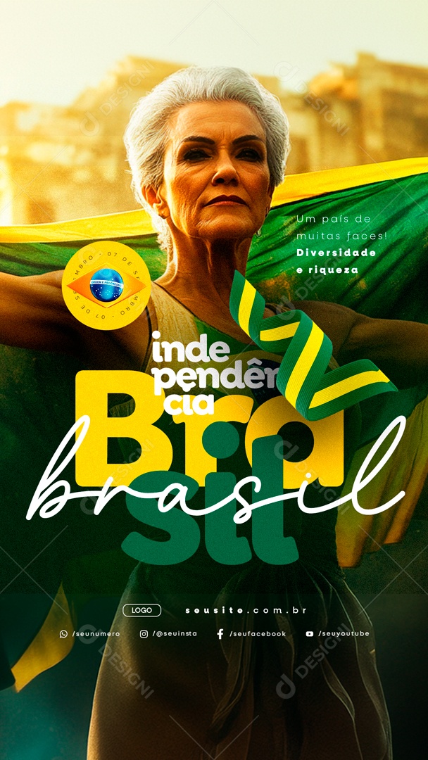 Story Dia da Independência do Brasil 07 de Setembro Social Media PSD Editável