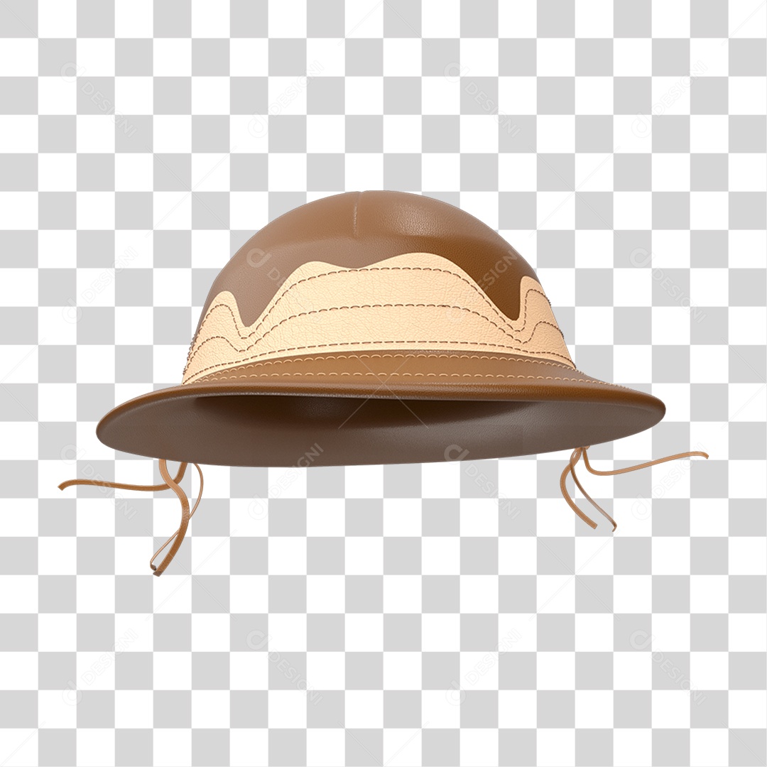 Elemento 3D Chapéu Nordestino PNG Transparente