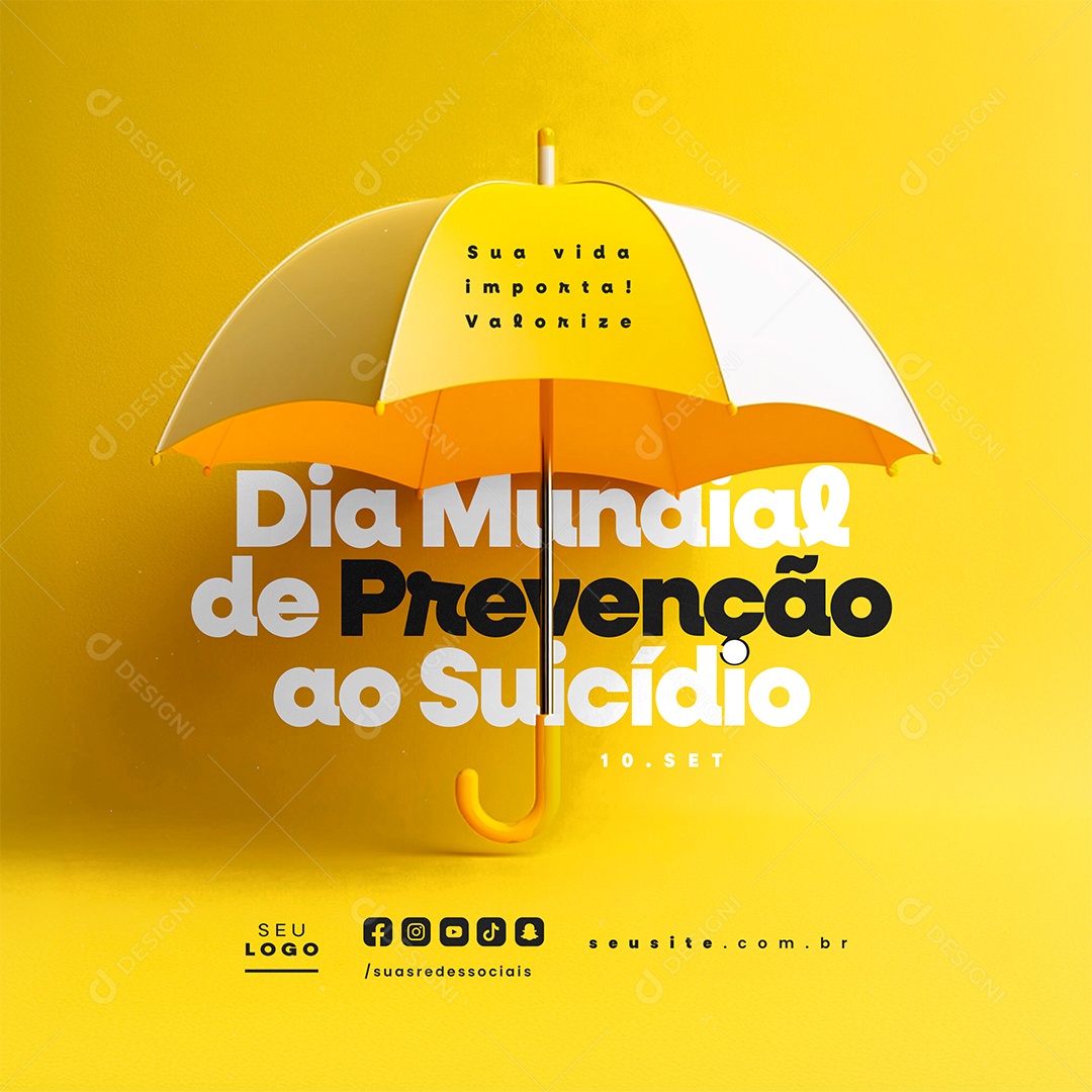 Dia Mundial de Prevenção ao Suicídio 10 de Setembro Social Media PSD Editável