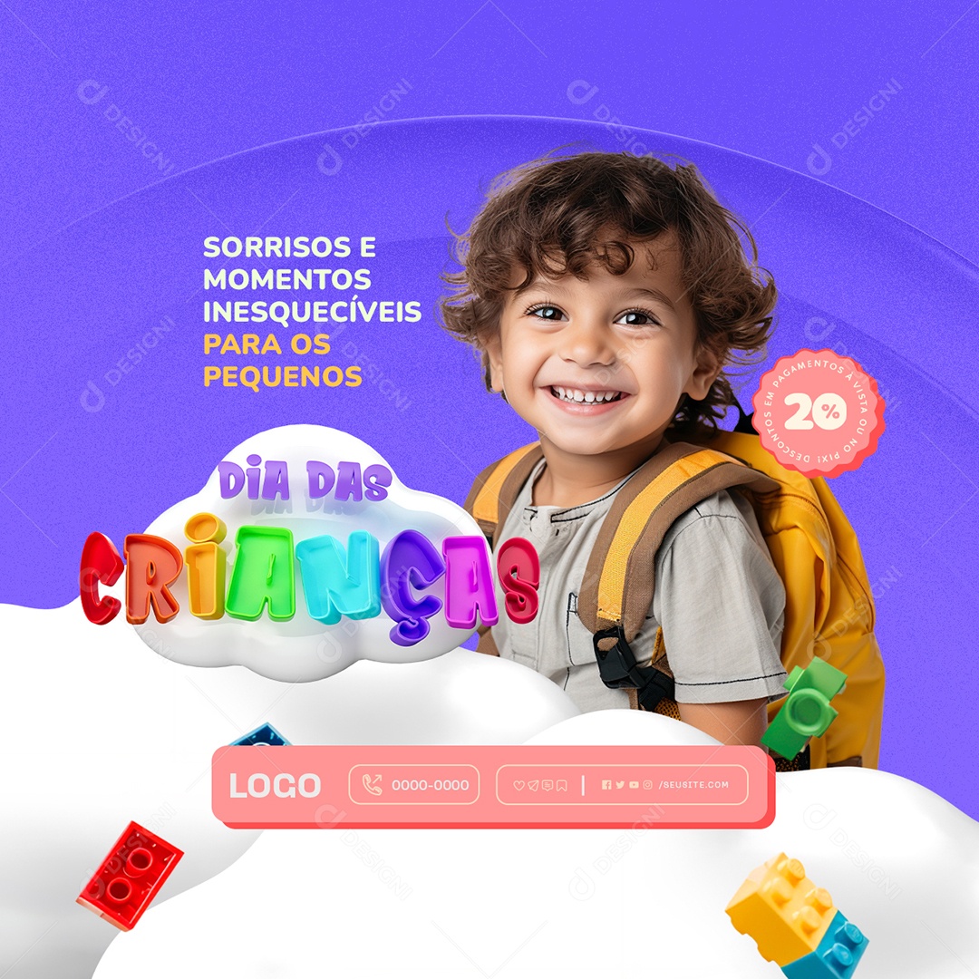 Loja de Brinquedos Sorrisos e Momentos Inesquecíveis Social Media PSD Editável