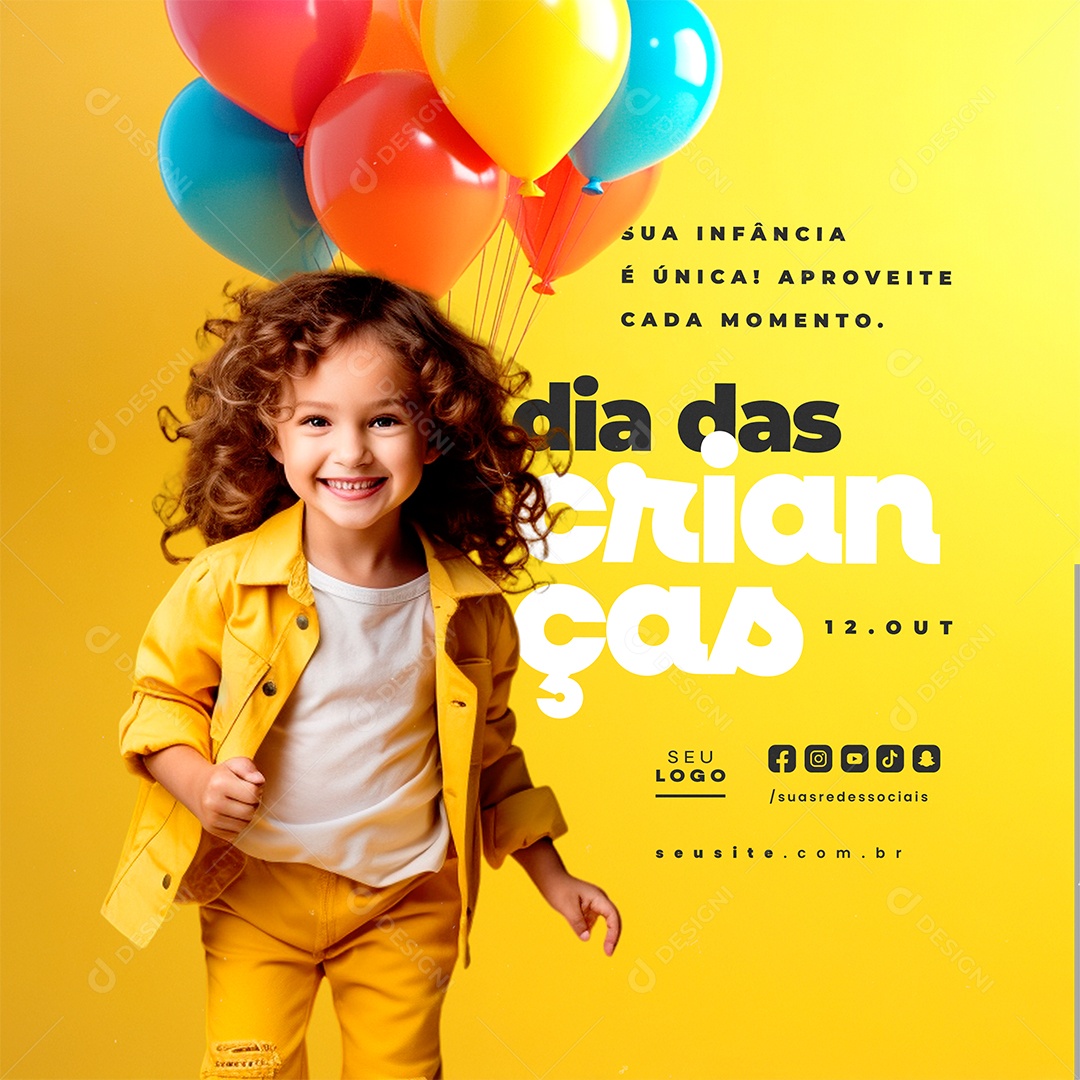 Childrens Day October 12 Your Childhood is Social Media PSD Editable