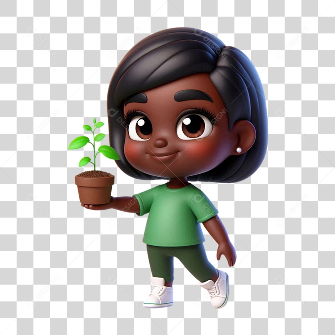 Child with Plant Change PNG Transparent