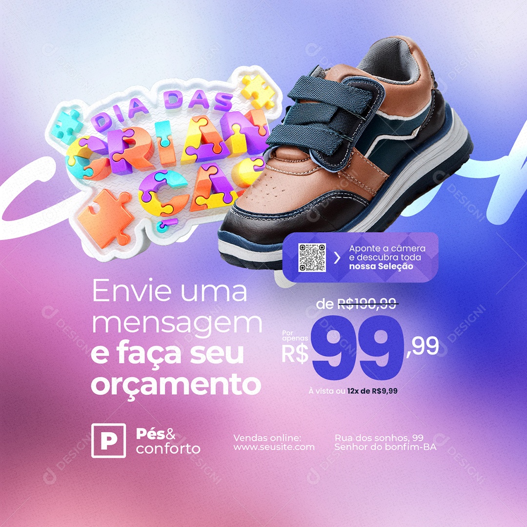 Childrens Day Footwear Shop and Comfort Social Media PSD Editable