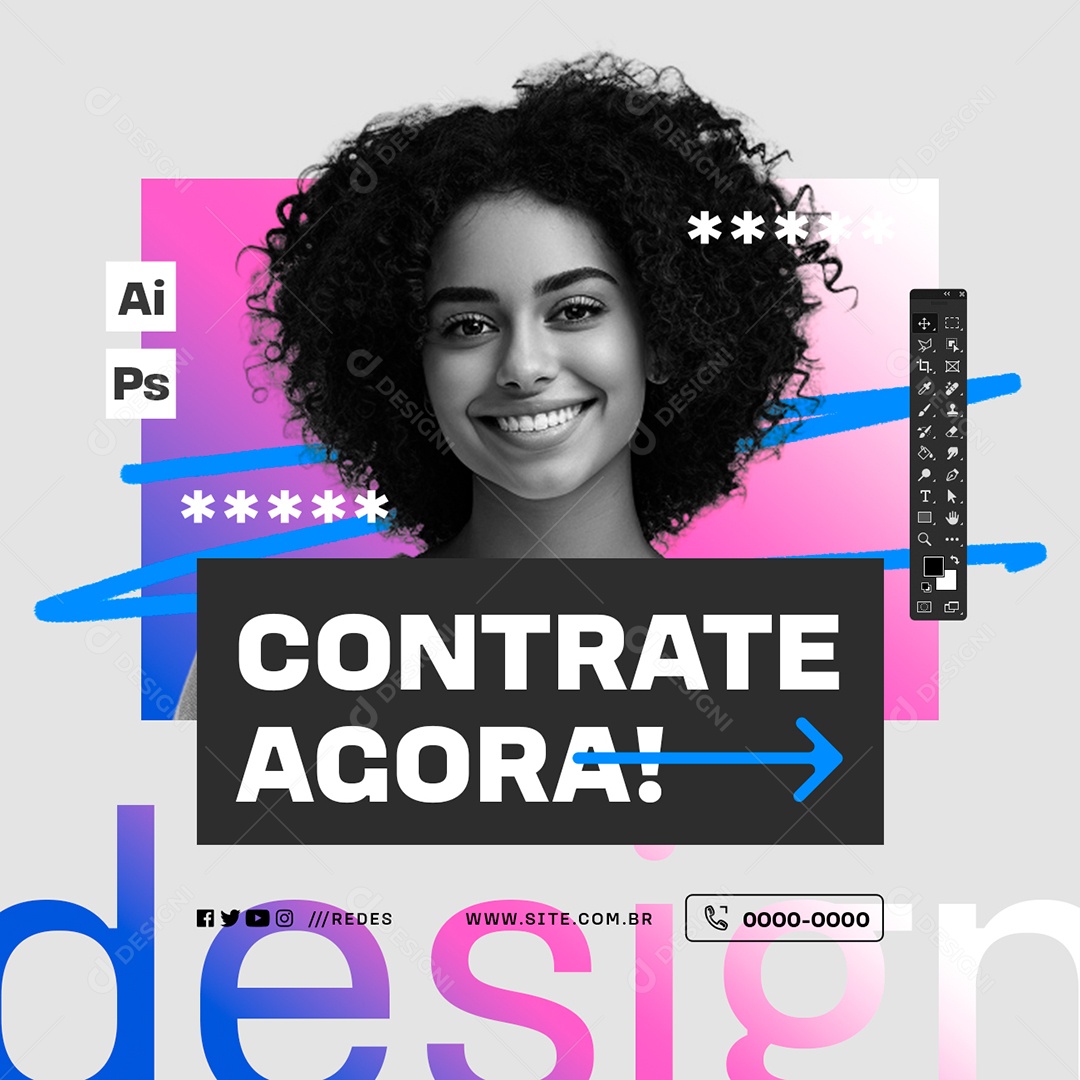 Designer Contrate Agora Social Media PSD Editável