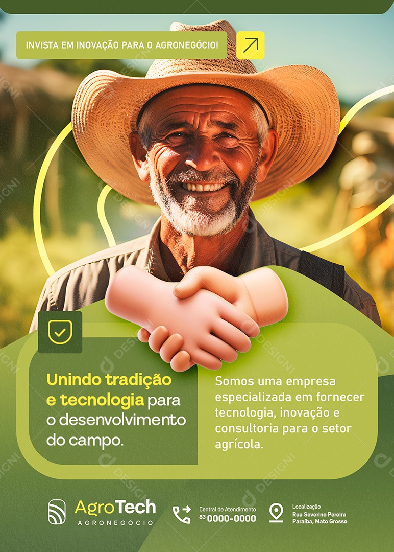 Flyer Agronegócios Unindo Tradição Social Media PSD Editável