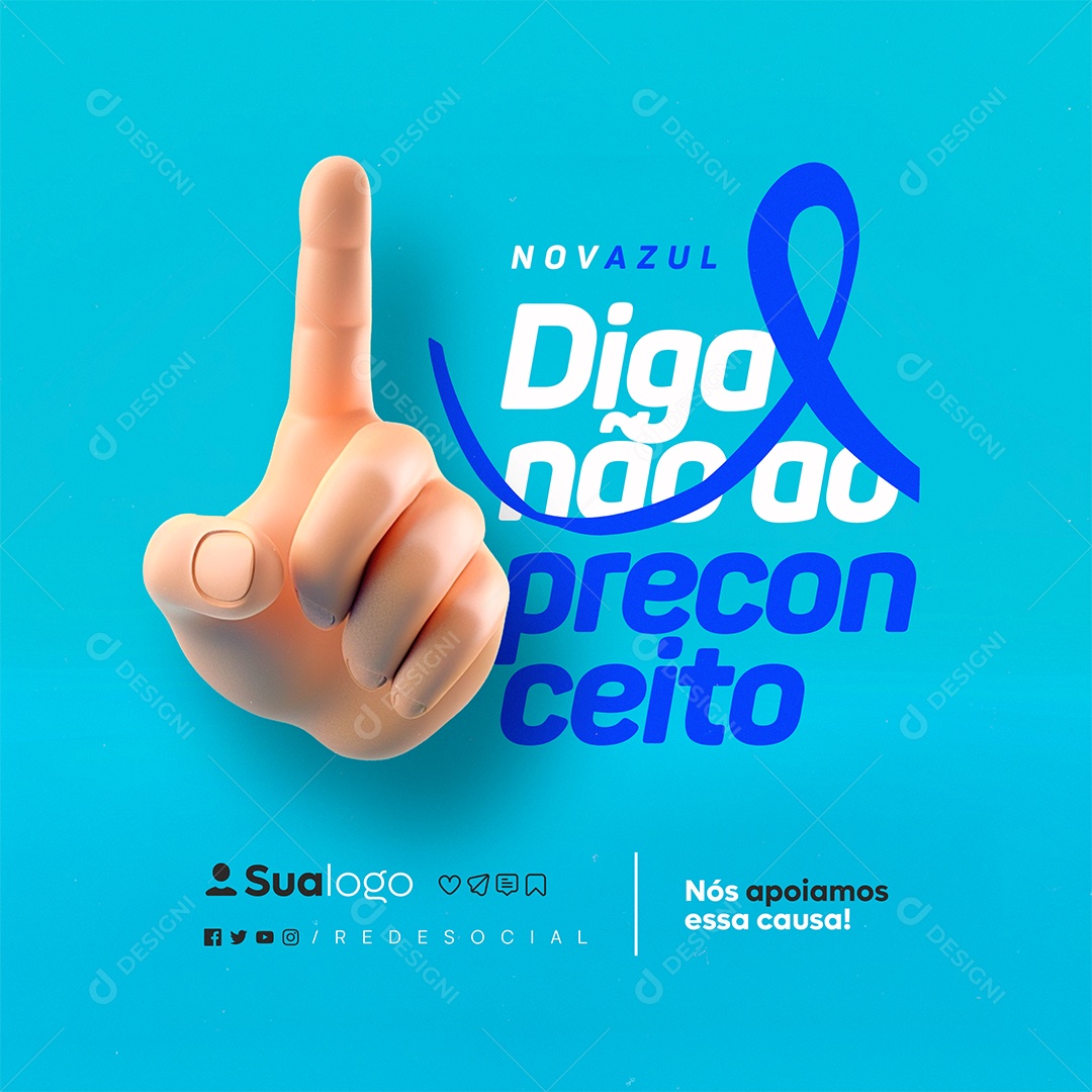 Novembro Azul Diga Não ao Preconceito Social Media PSD Editável