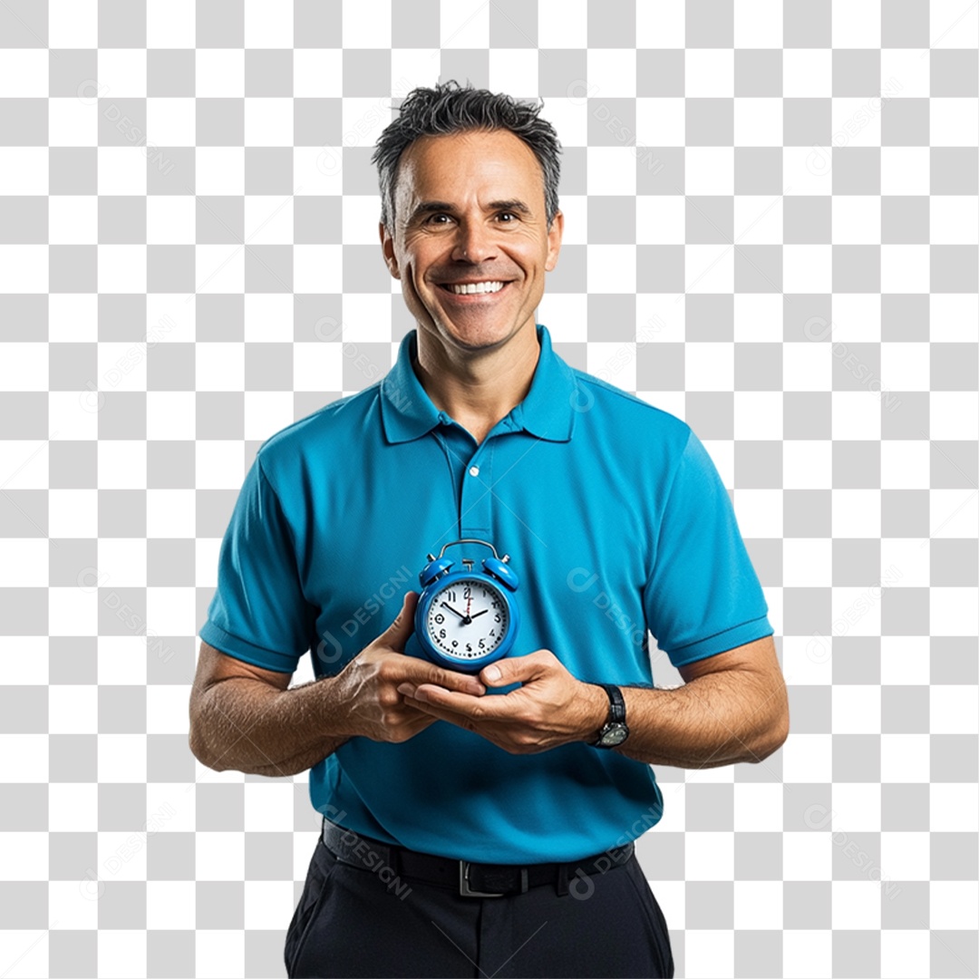 Homem de Camisa Azul Para Conscientização de Novembro Azul PNG Transparente