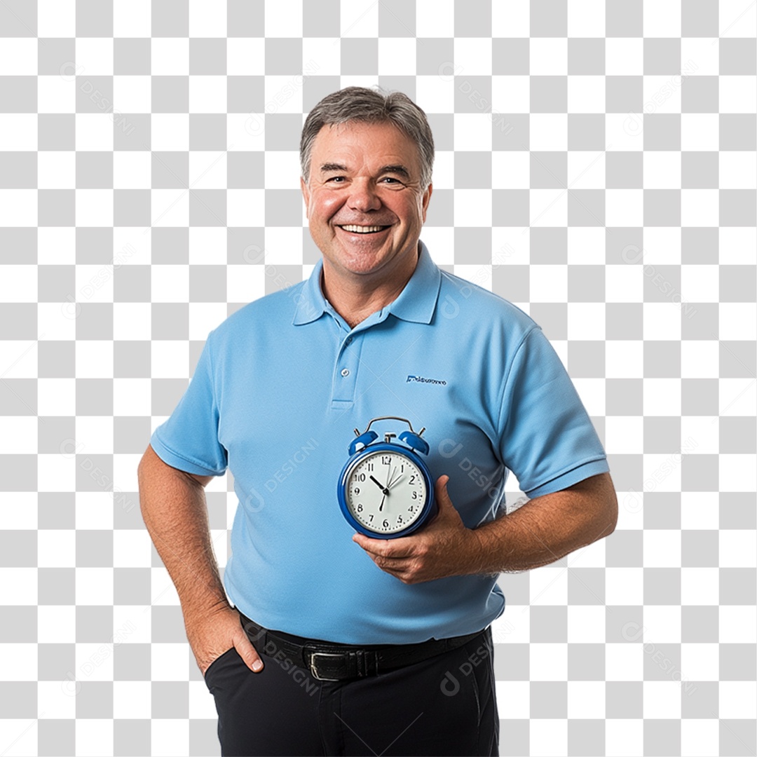 Homem de Camisa Azul Para Conscientização de Novembro Azul PNG Transparente