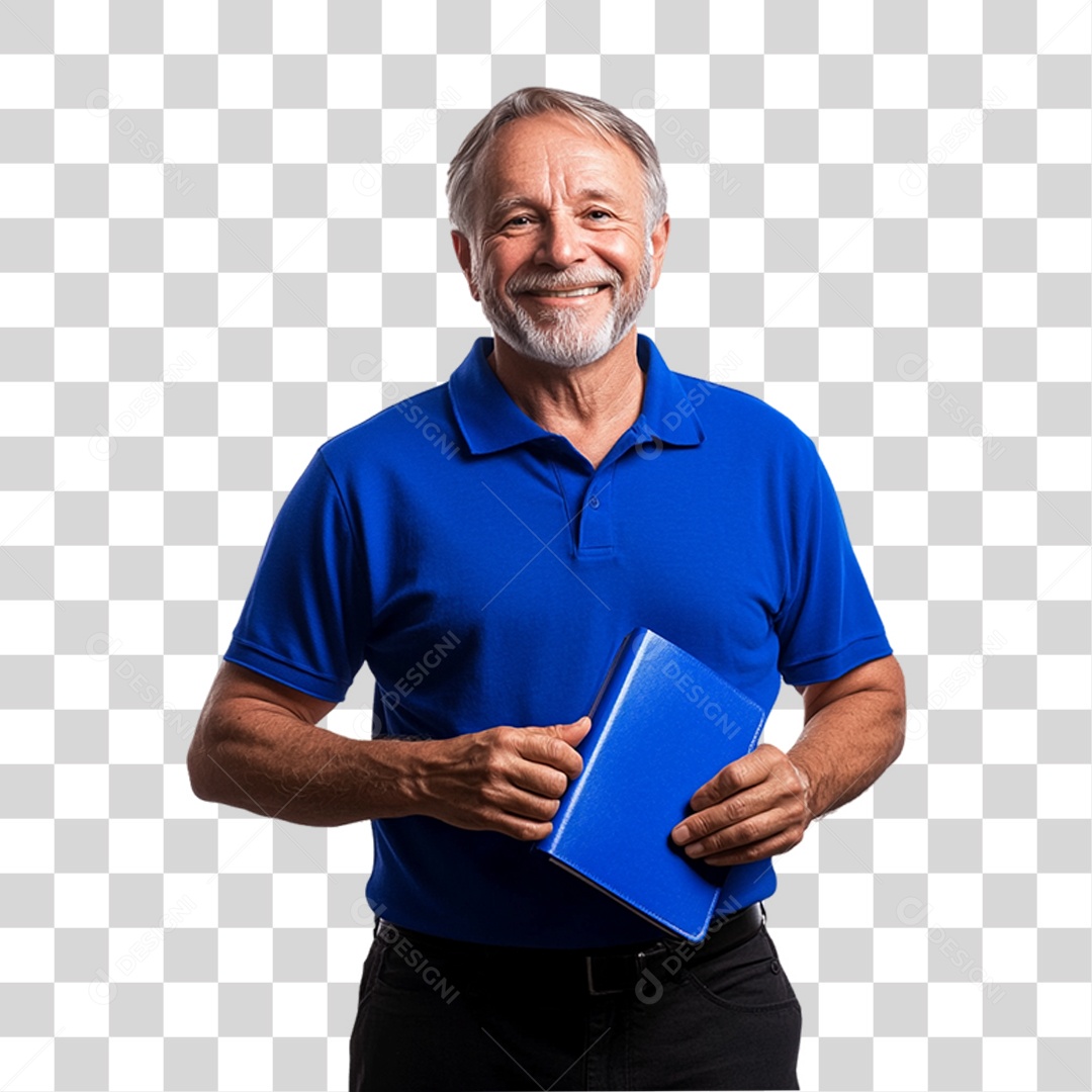 Homem de Camisa Azul Para Conscientização de Novembro Azul PNG Transparente