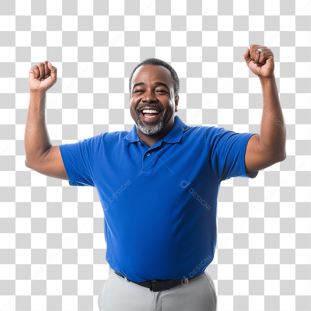 Homem de Camisa Azul Para Conscientização de Novembro Azul PNG Transparente