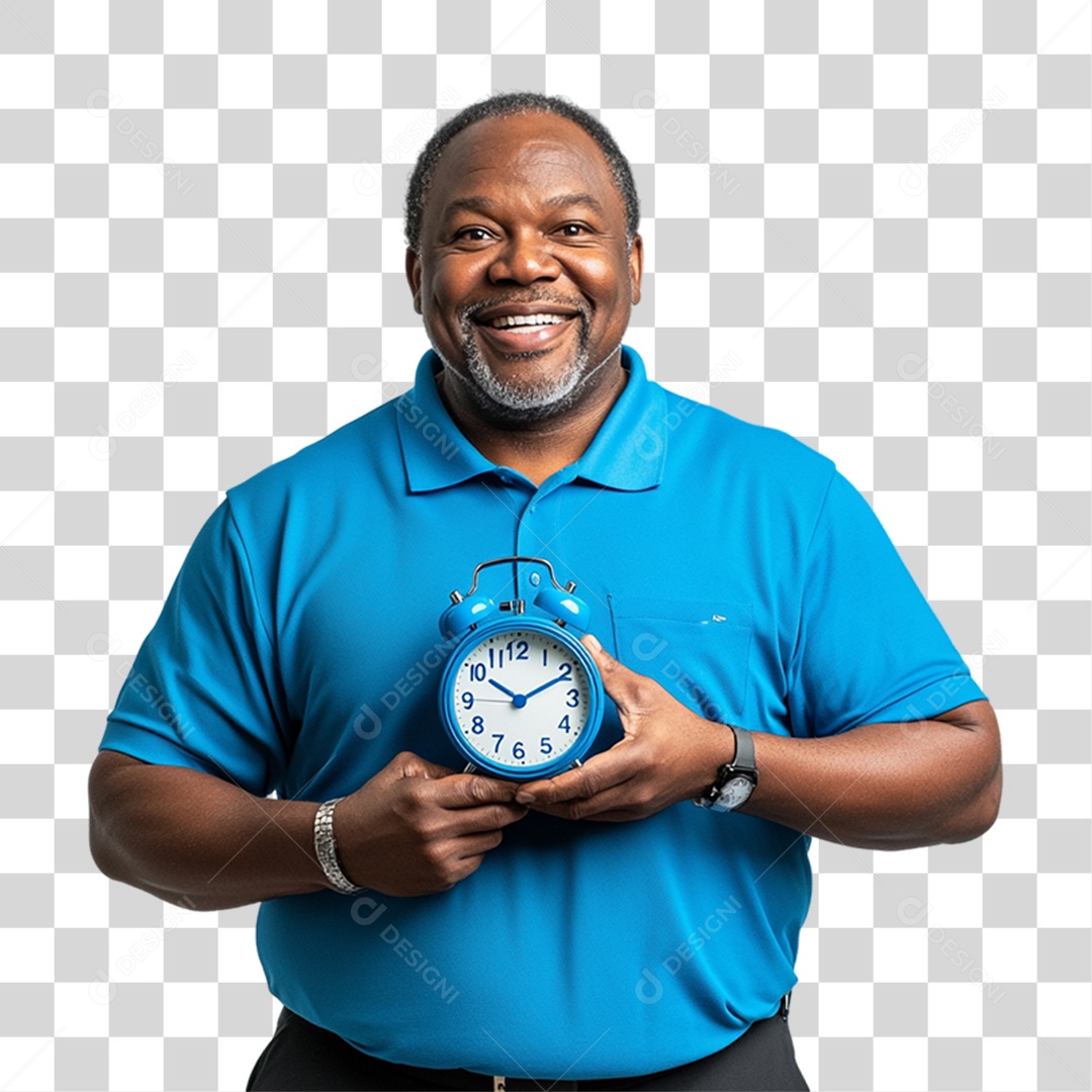 Homem de Camisa Azul Para Conscientização de Novembro Azul PNG Transparente