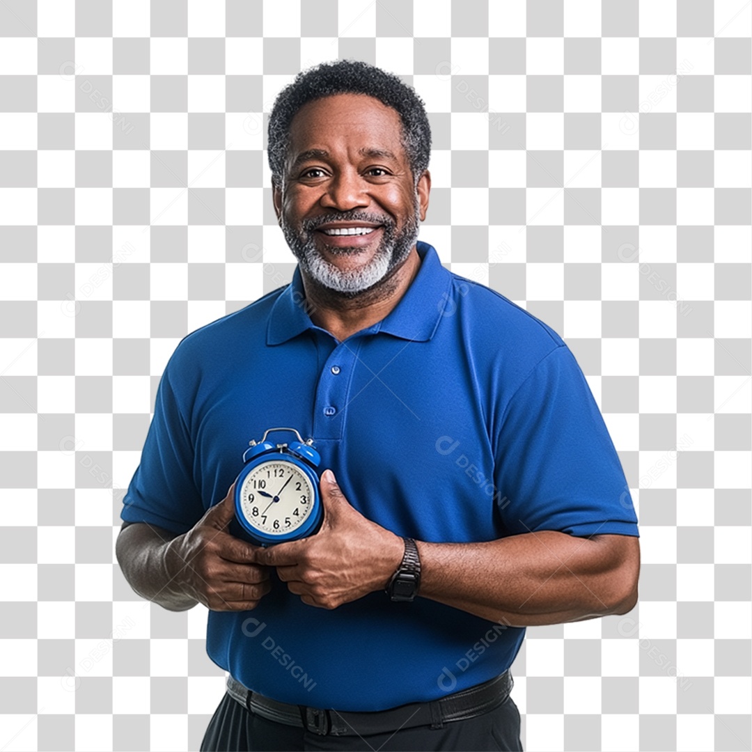 Homem de Camisa Azul Para Conscientização de Novembro Azul PNG Transparente