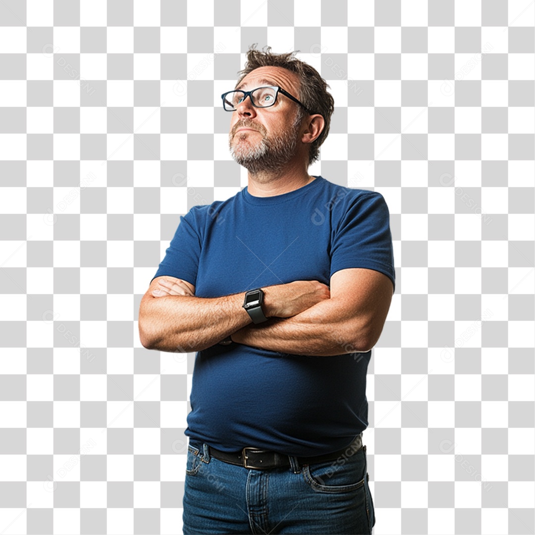 Homem de Camisa Azul Para Conscientização de Novembro Azul PNG Transparente