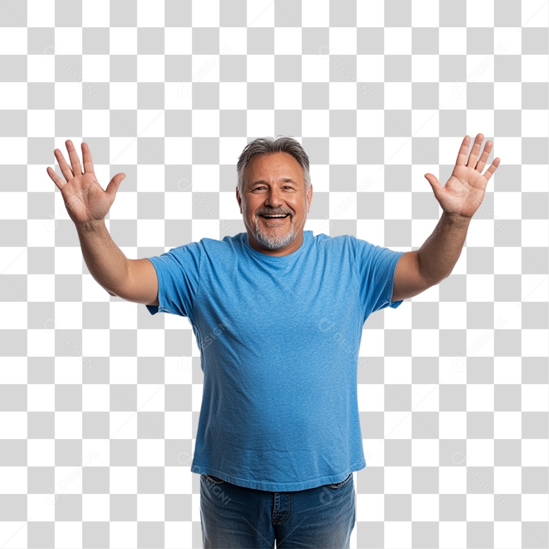 Homem de Camisa Azul Para Conscientização de Novembro Azul PNG Transparente