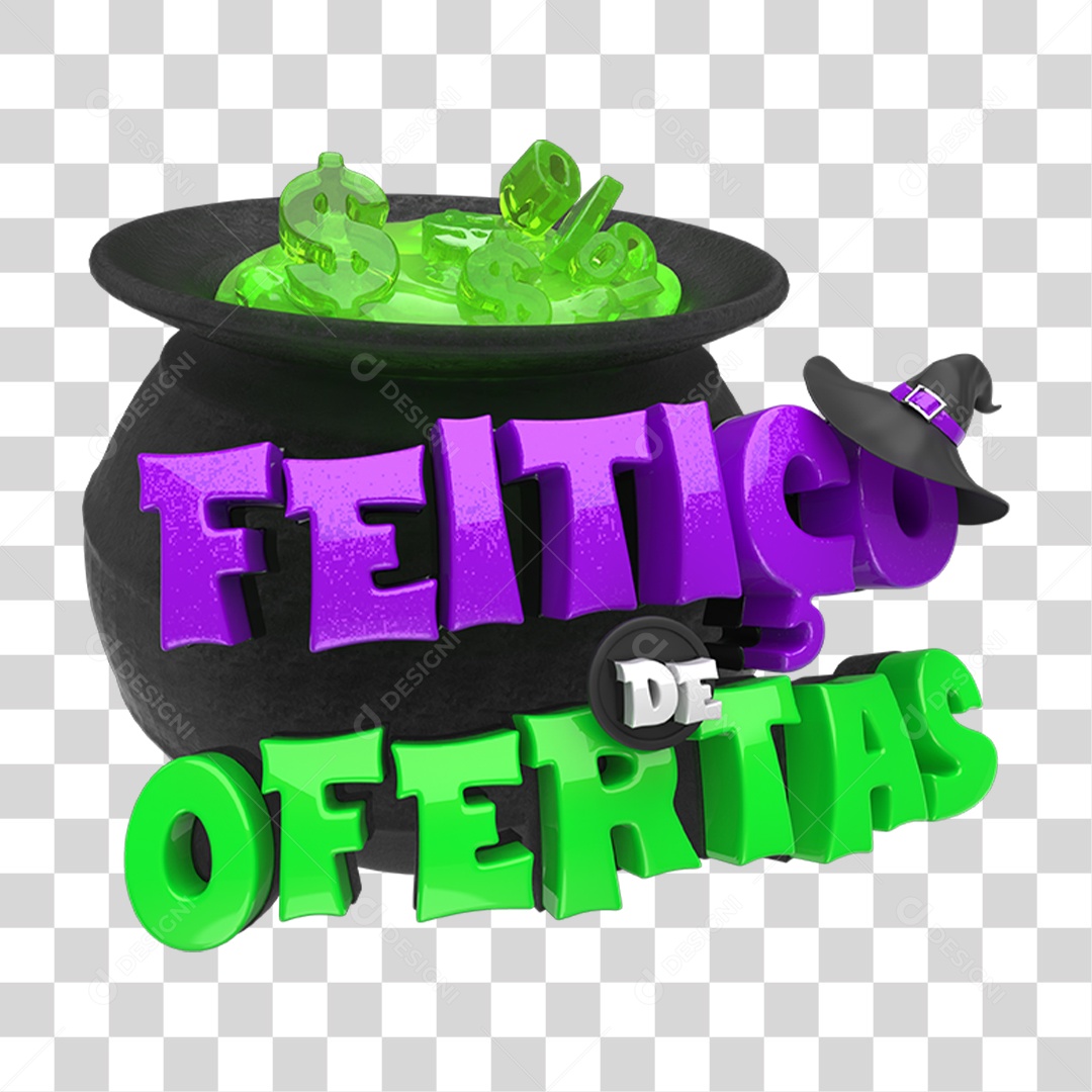 Selo 3D Feitiço de Ofertas PNG Transparente