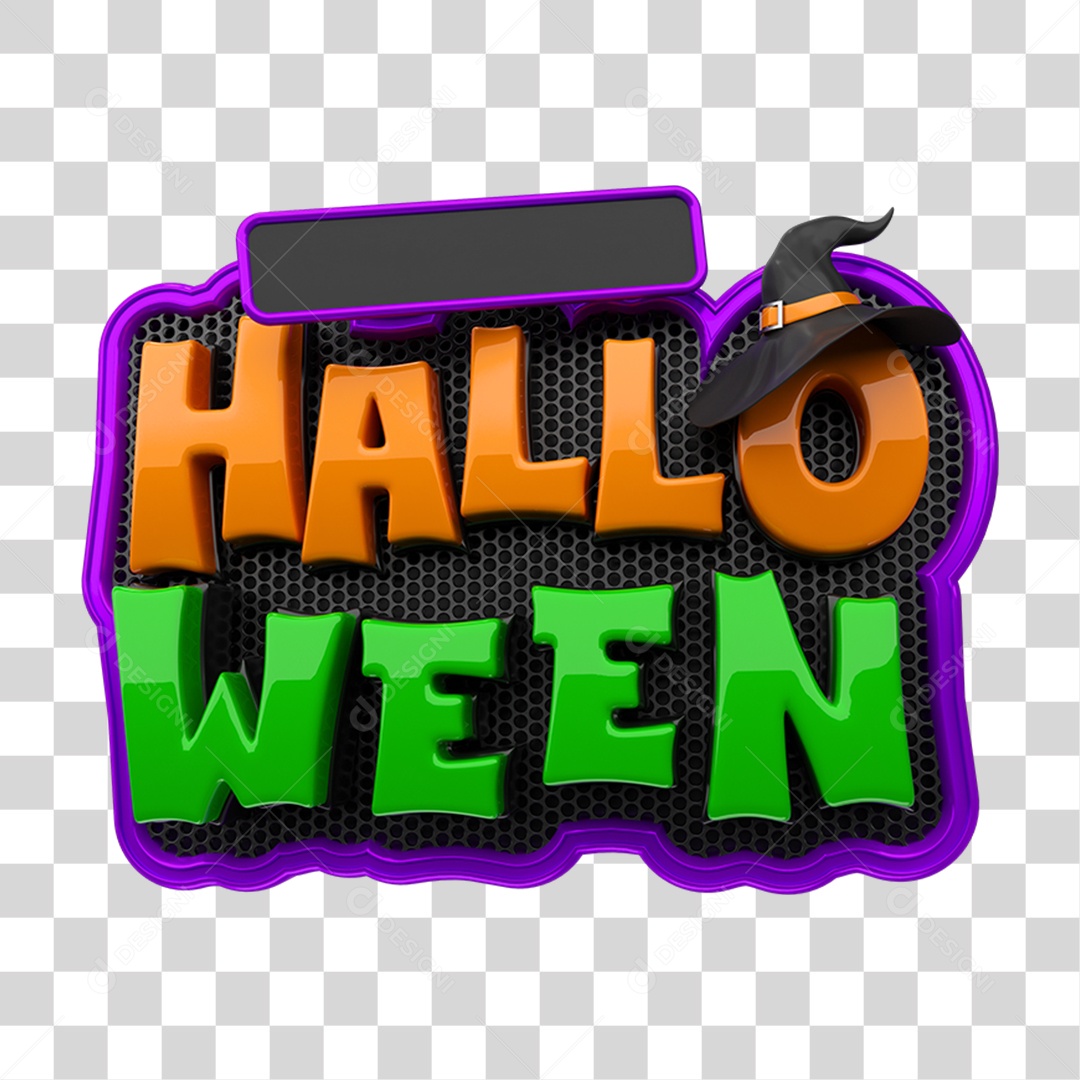 Selo 3D Halloween PNG Transparente