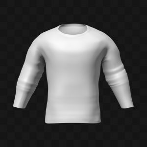 Camiseta Manga Longa - Modelo 3D