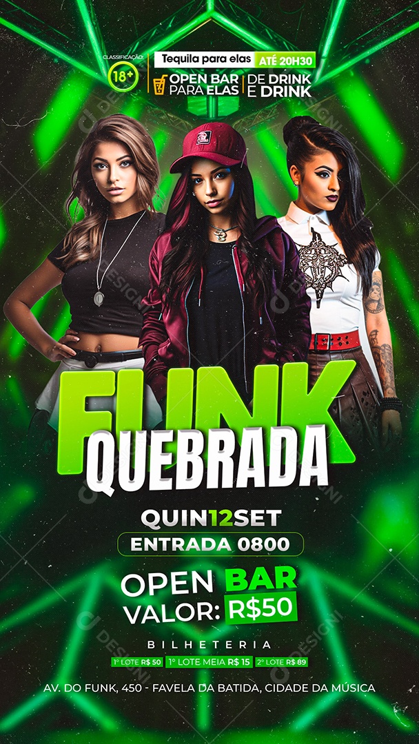 Story Flyer Funk Quebrada Social Media PSD Editável