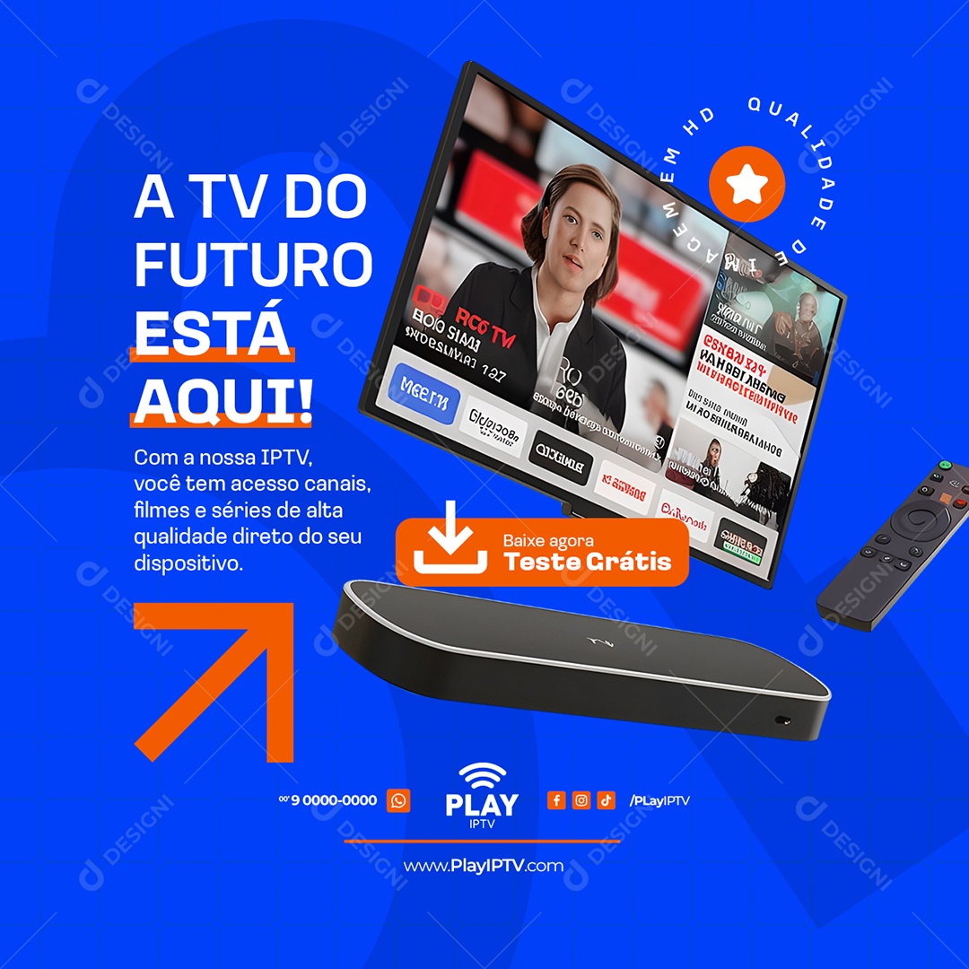 IPTV A Tv do Futuro Está Aqui Social Media PSD Editável