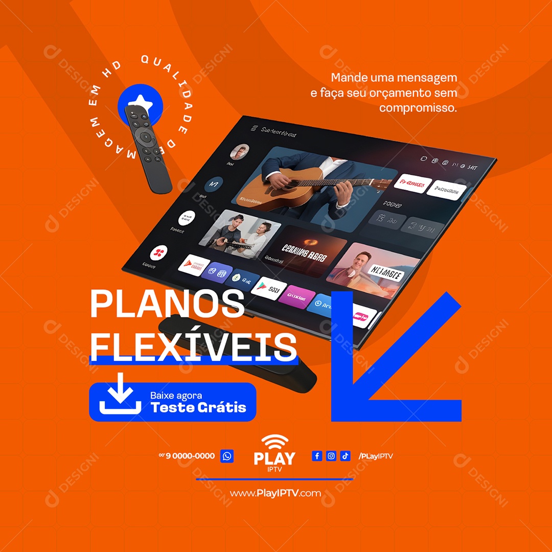 IPTV Planos Flexíceis Social Media PSD Editável