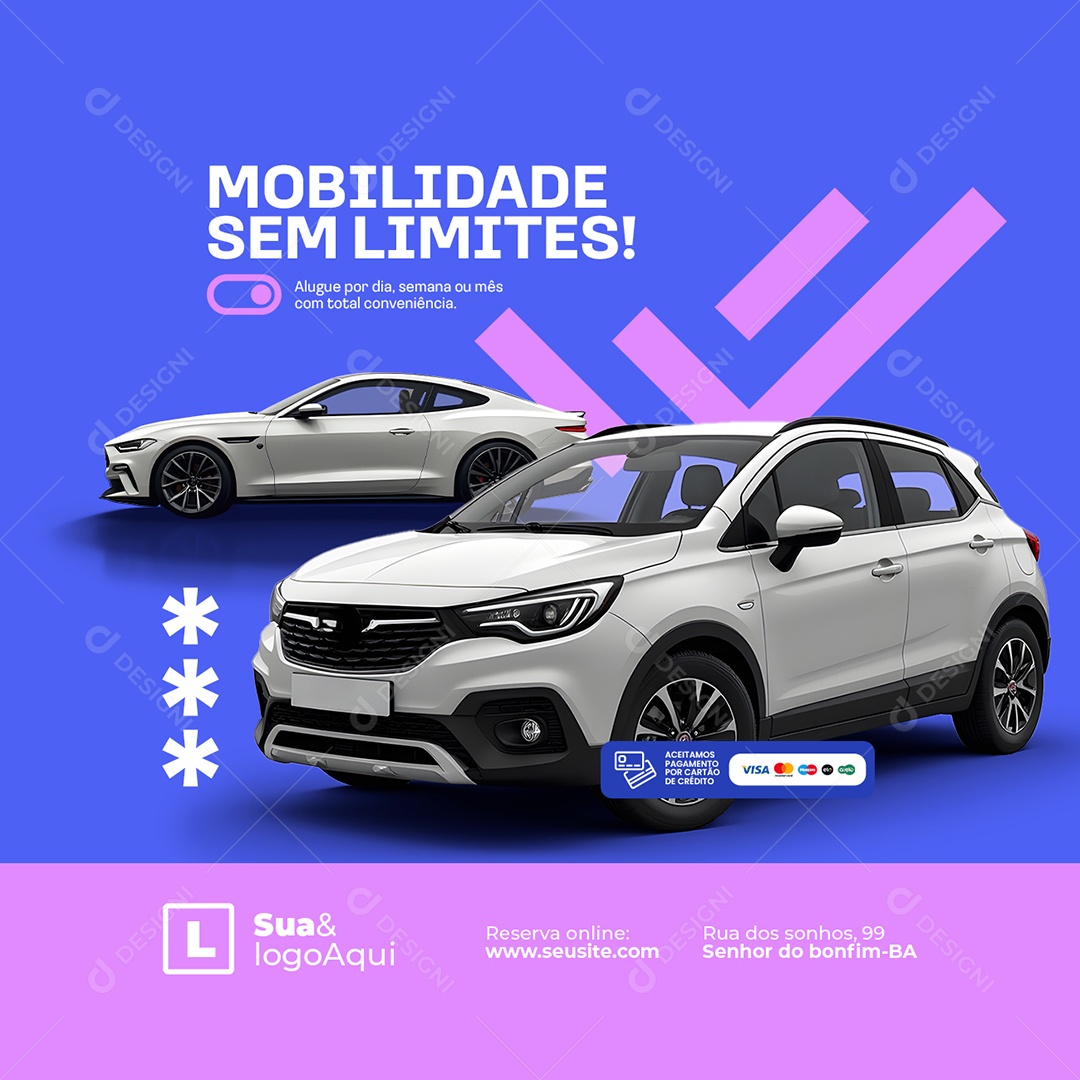 Locadora de Carro Mobilidade Sem Limites Social Media PSD Editável