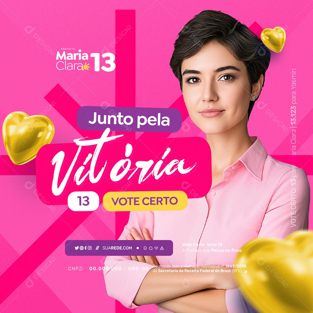 Política Eleição 2024 Prefeita Maria Clara Junto Pela Vitória Social Media PSD Editável