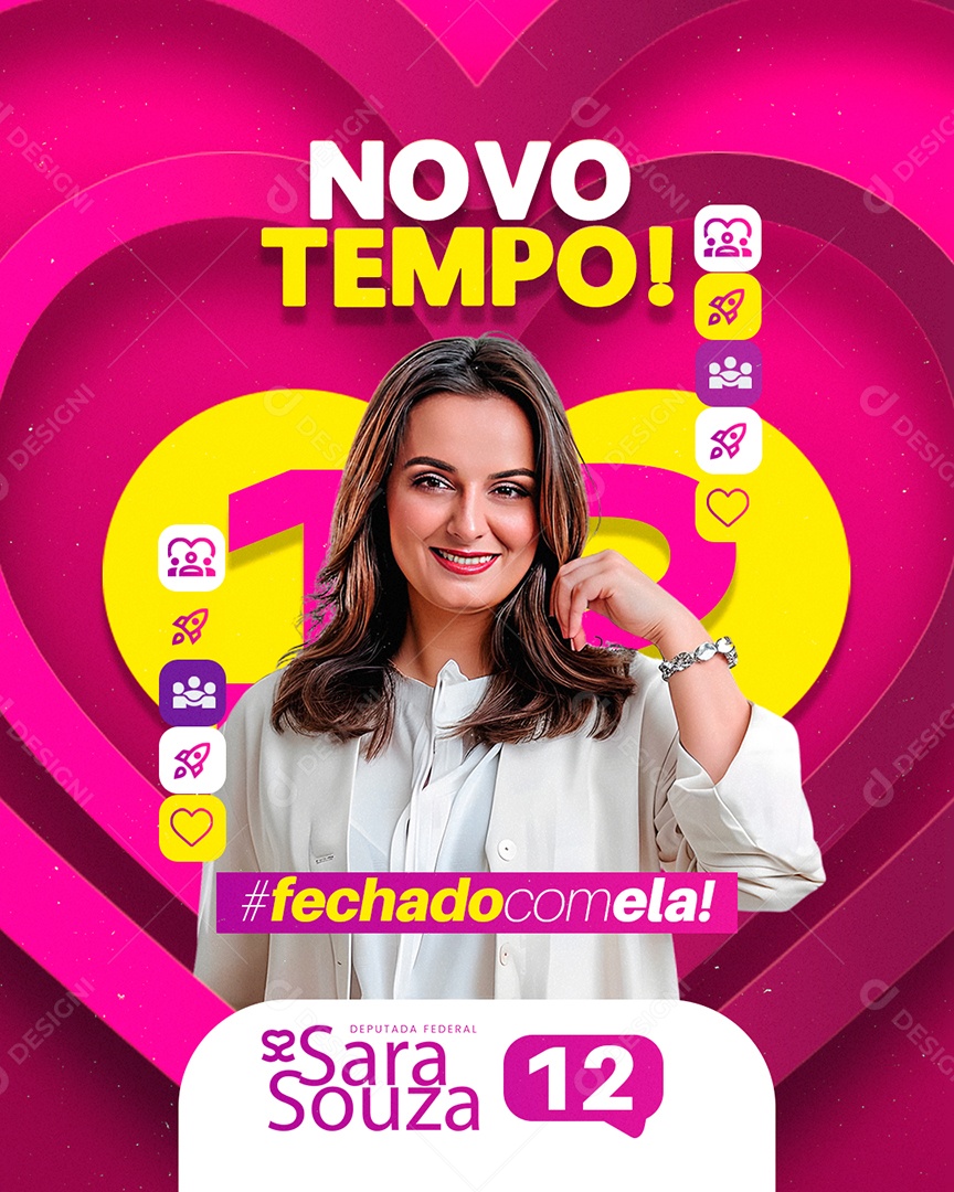 Política Deputada Federal Sara Souza Novo Tempo Social Media PSD Editável