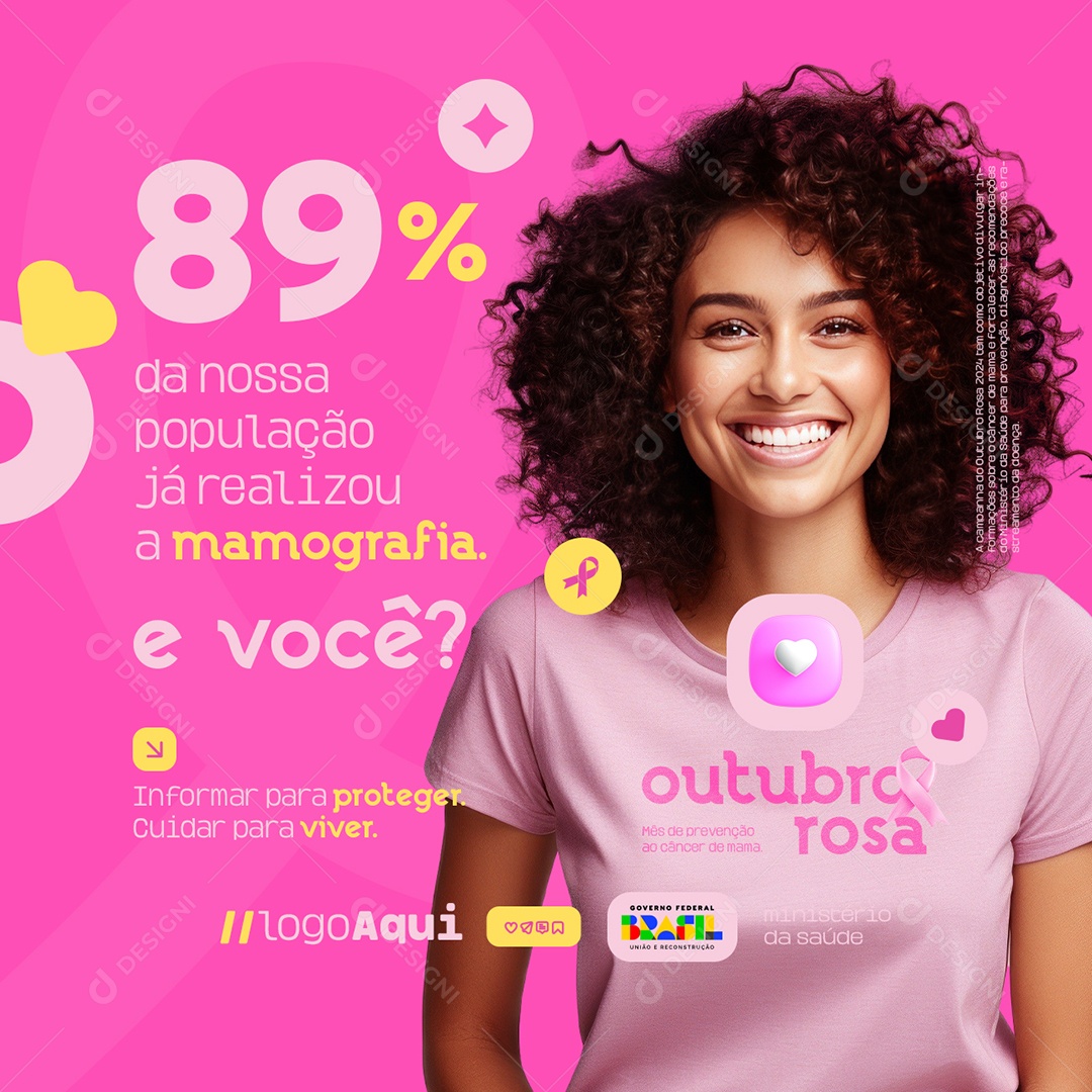 Outubro Rosa Já Realizou a Mamografia Social Media PSD Editável