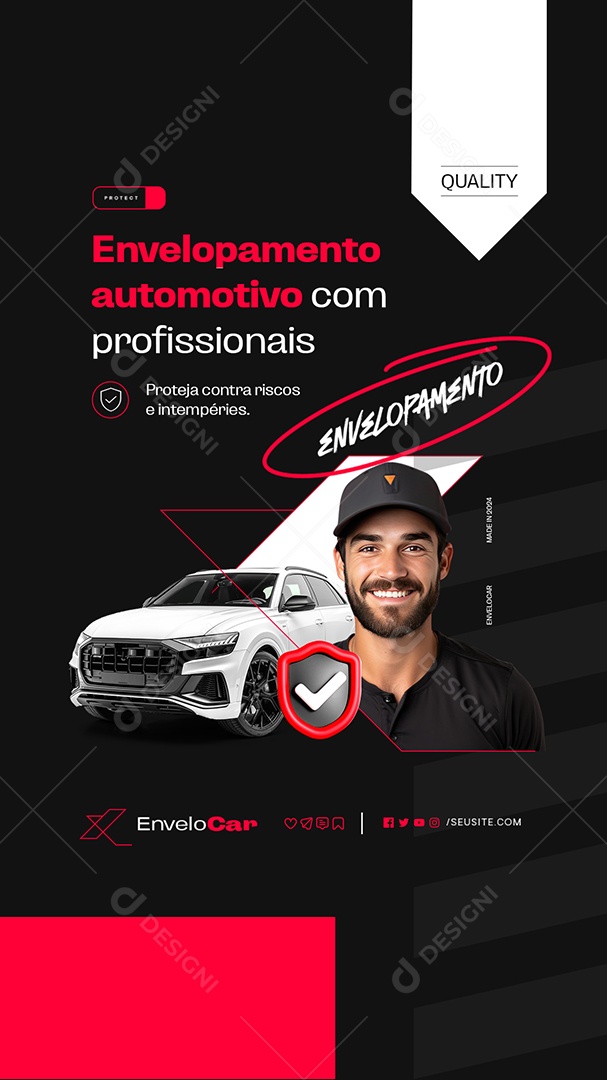 Story Envelopamento de Carros Proteja a Pintura Original do Seu Carro Social Media PSD Editável