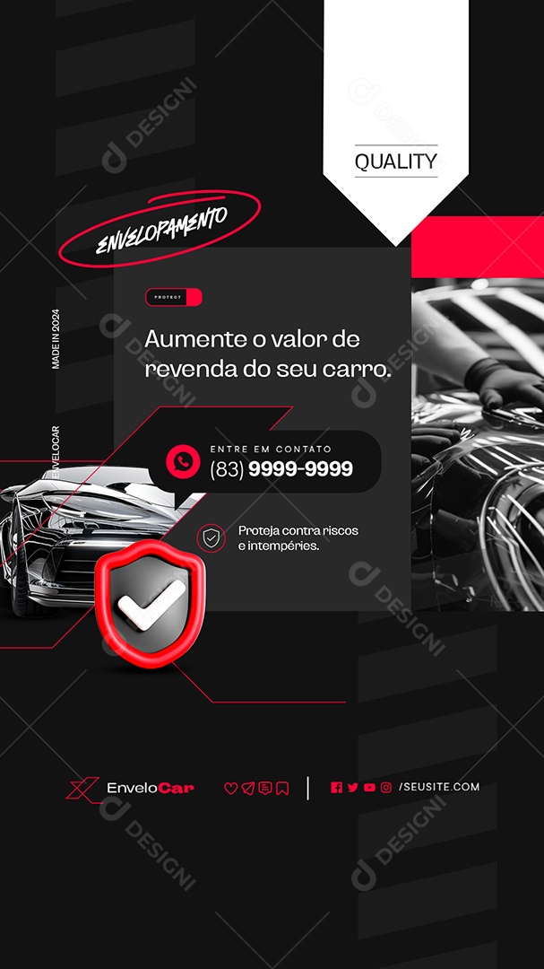 Story Envelopamento de Carros Não Espere Mais para Ter o Carro dos Seus Sonhos Social Media PSD Editável