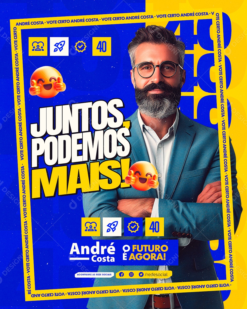 Política Juntos Podemos Mais Social Media PSD Editável