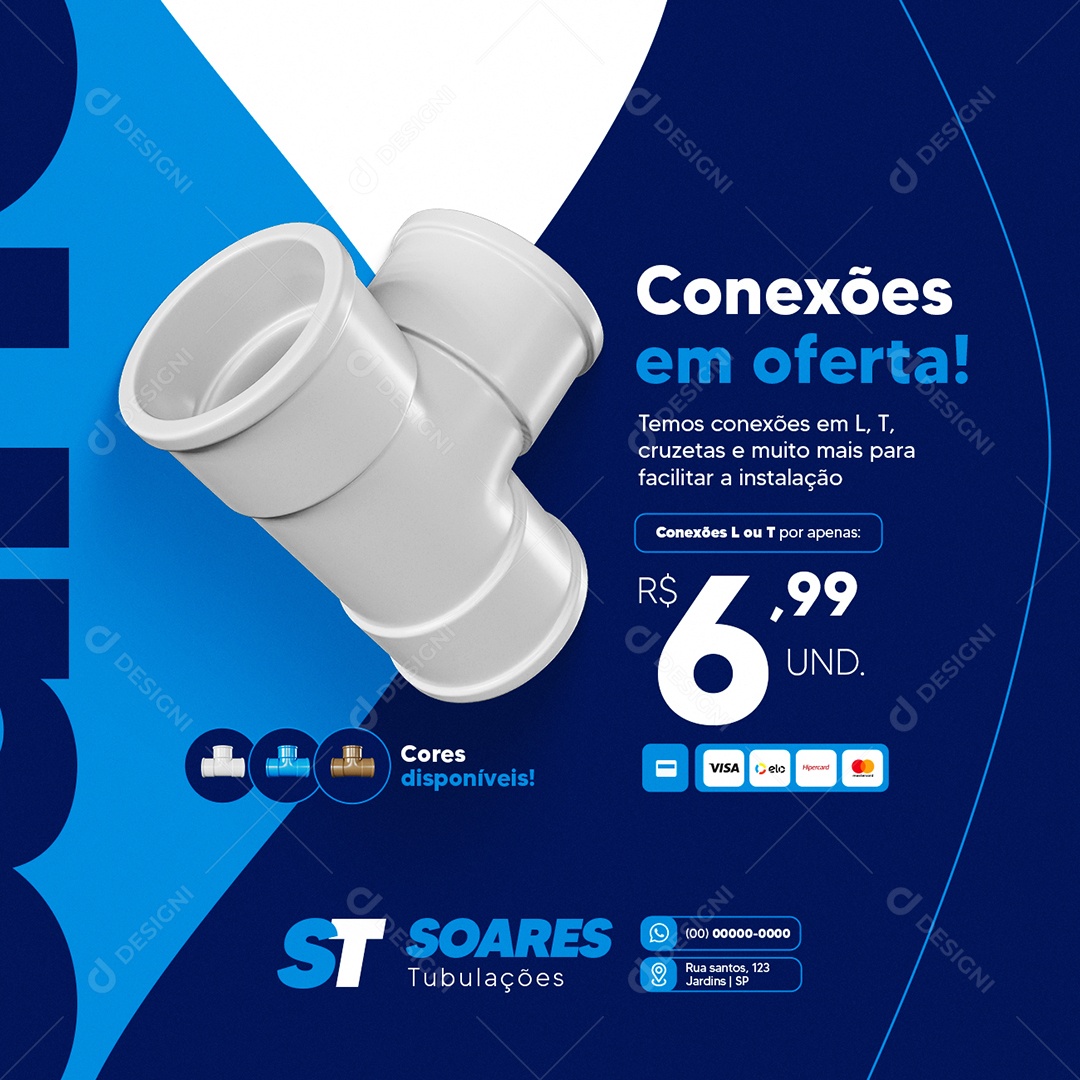 Loja de Canos Conexões em Oferta Social Media PSD Editável