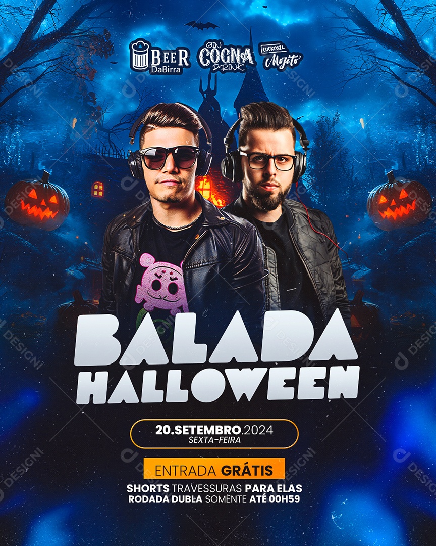 Flyer Balada Halloween Social Media PSD Editável