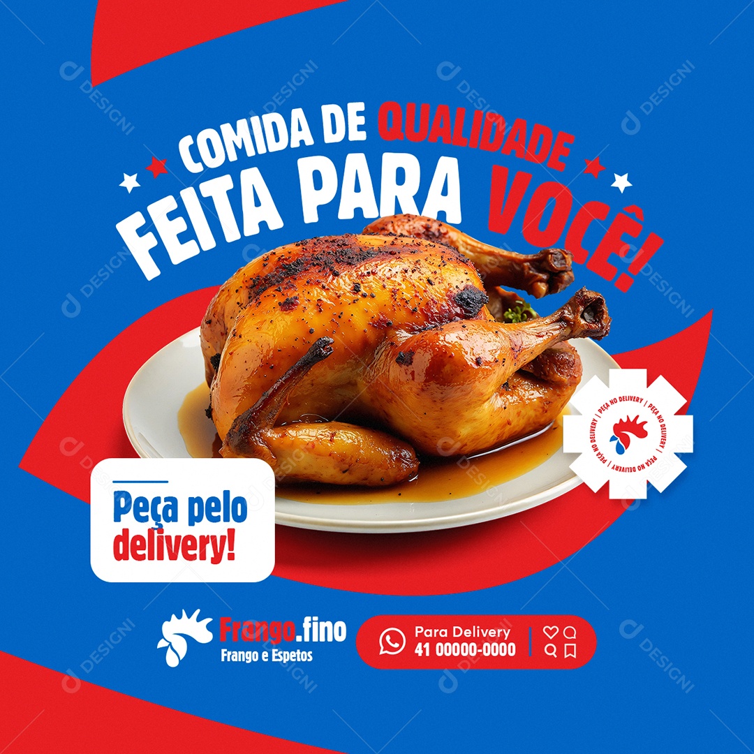 Rotisserie Comida de Qualidade Feita para Você Scoial Media PSD Editável