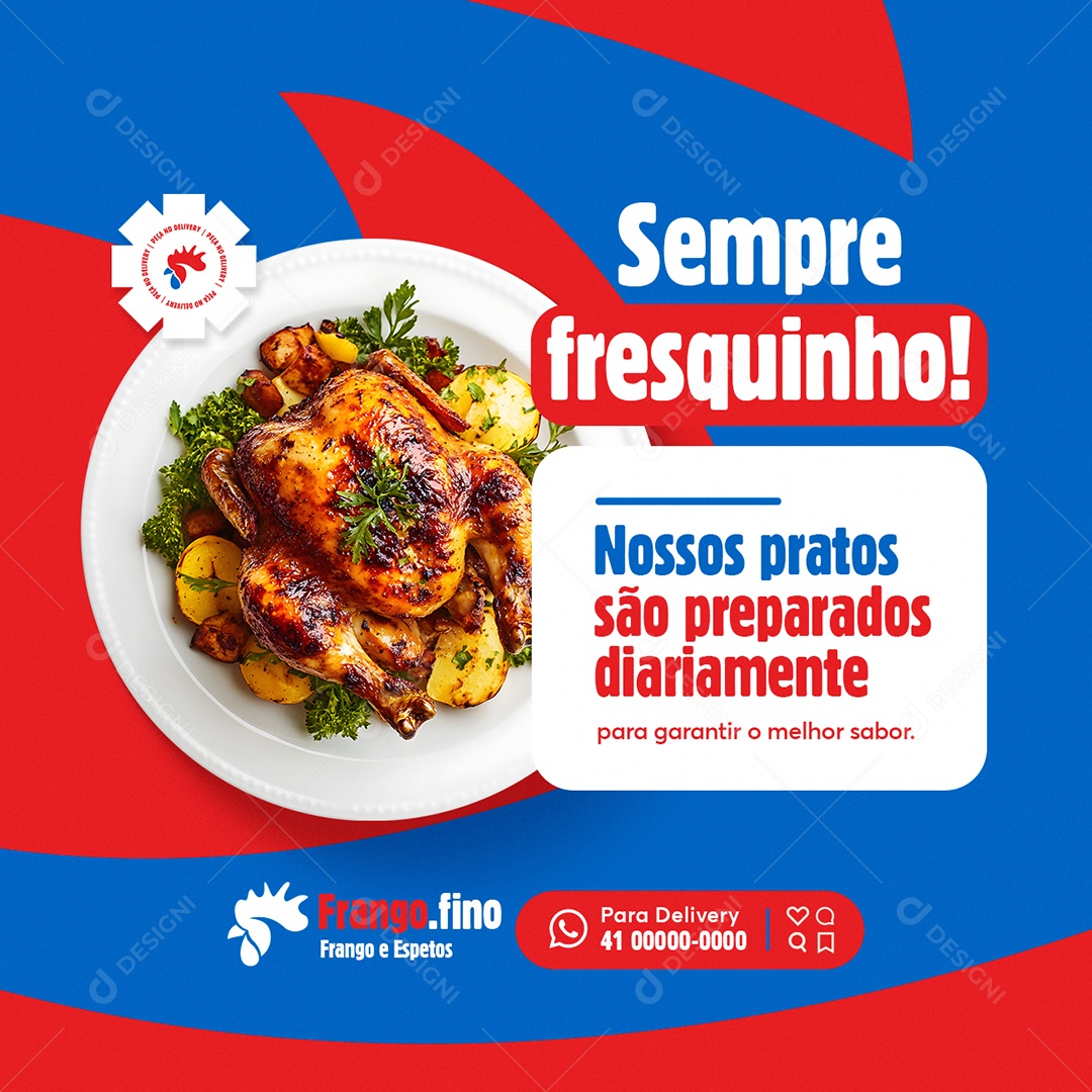 Rotisserie Sempre Fresquinho Social Media PSD Editável